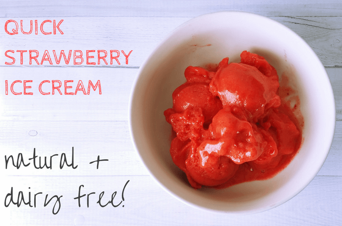 quick strawberry ice cream_healthy summer treat_dairy free