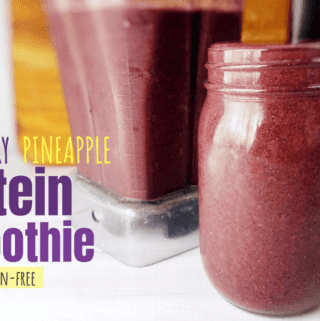 frozen blueberry pineapple smoothie protein -vegan-gluten-free-flaxseeds-chia-seeds-healthy