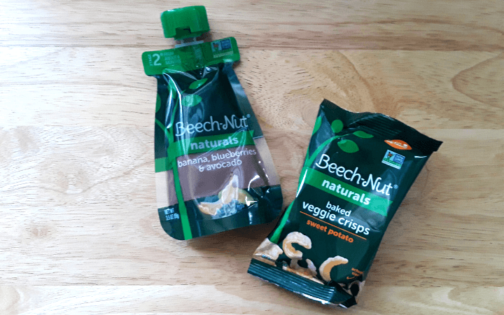 Beech nut veggie crisps and beech nut fruit pouch from pinchme free samples